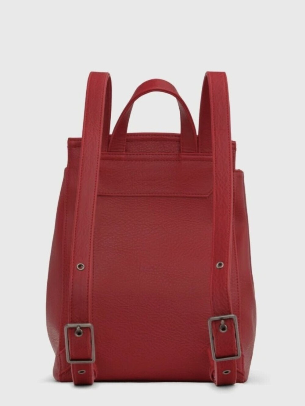 Matt & Nat Vibrant Red Vegan Leather Slouchy 90's Drawstring Backpack - Picture 2 of 9
